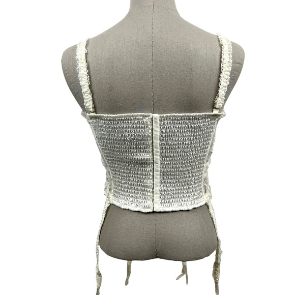 Vtg Victorias Secret Corset Bustier Ivory Lace Sequins Gold Label NWT Sz M - Picture 8 of 8
